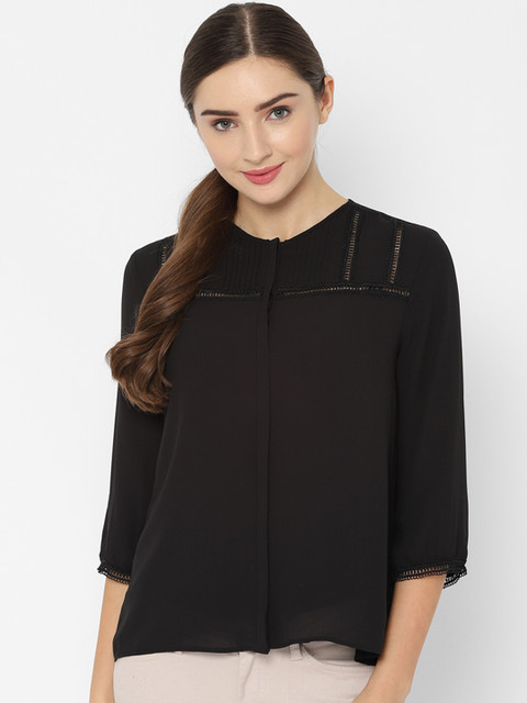 

Allen Solly Woman Black Self Design Top