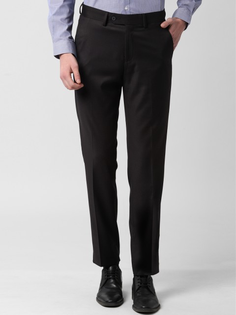 

Peter England Men Black Slim Fit Solid Formal Trousers