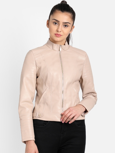 

COVER STORY Women Beige Solid Jacket