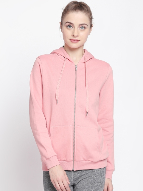 

Ajile by Pantaloons Women Pink Solid Hooded Sweatshirt