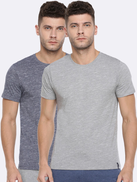 

Force NXT Men Pack of 2 Solid Round Neck T-shirt, Grey