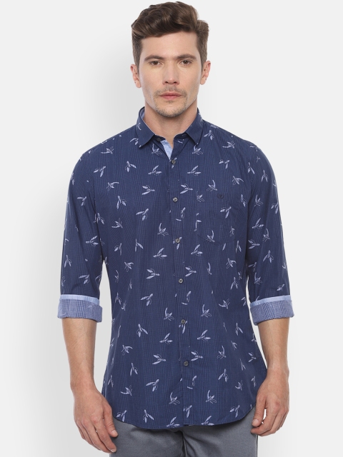 

Van Heusen Sport Men Navy Blue Slim Fit Printed Casual Shirt