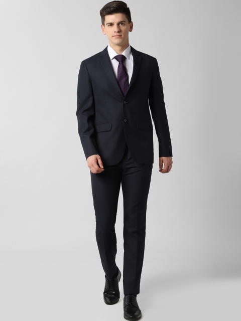 

Peter England Men Navy blue Solid Single-Breasted Slim-Fit Suit