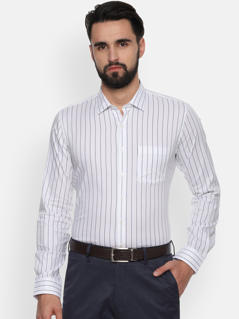 

Van Heusen Men White & Blue Slim Fit Striped Formal Shirt