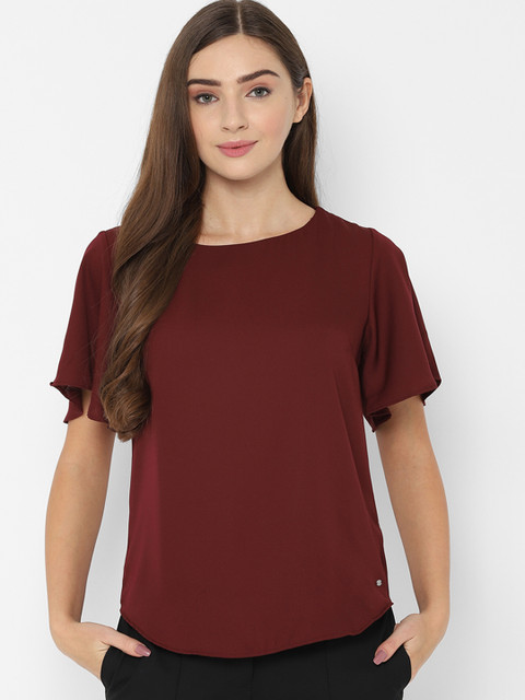 

Allen Solly Woman Maroon Solid Regular Top