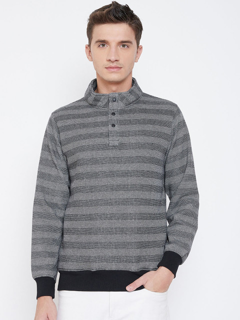 

Okane Men Black & Grey Striped Sweatshirt