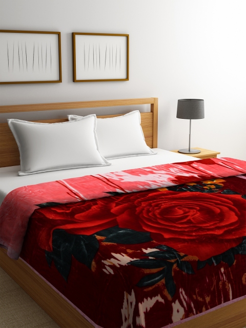 

BOMBAY DYEING Red Abstract 1000 GSM Heavy Winter Double Bed Blanket