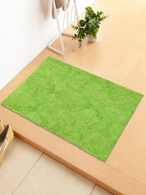 

Story@home Green Solid Cotton No-Shredding Doormat