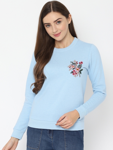 

Allen Solly Woman Turquoise Blue Embroidered Sweatshirt