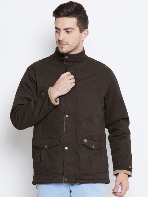 

Duke Men Brown Solid Padded Jacket