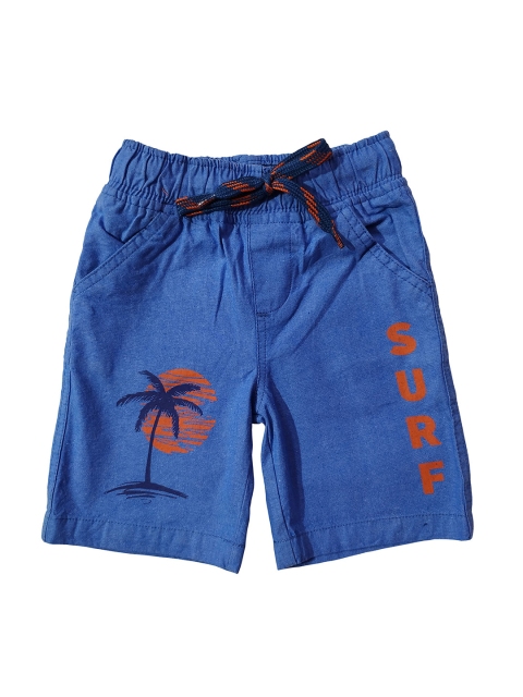 

KiddoPanti Boys Blue & Orange Printed Regular Fit Regular Shorts