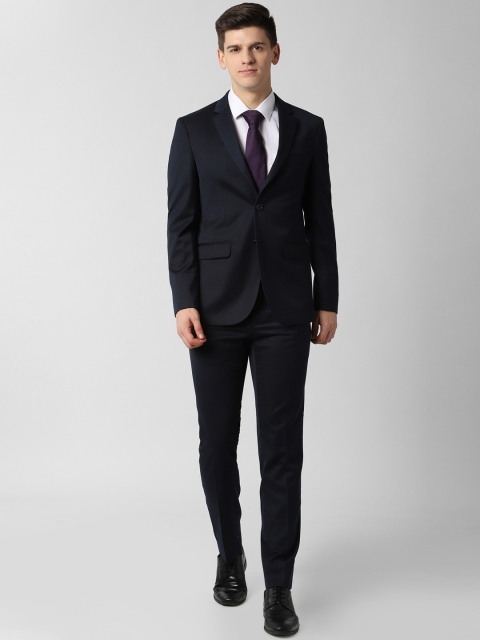 

Peter England Men Navy Blue Solid Single-Breasted Slim-Fit Suit