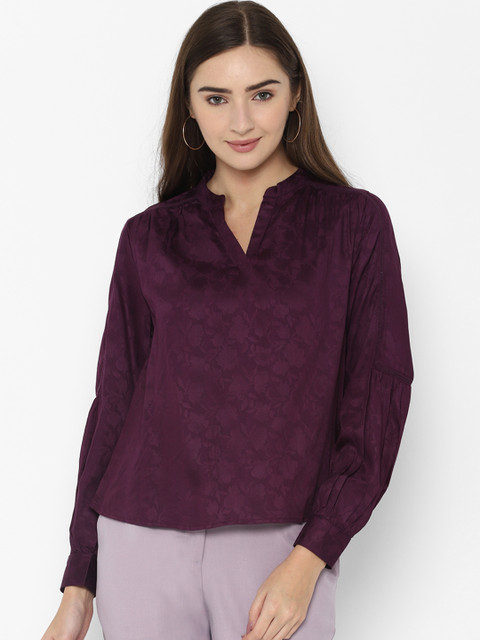

Allen Solly Woman Purple Printed Top