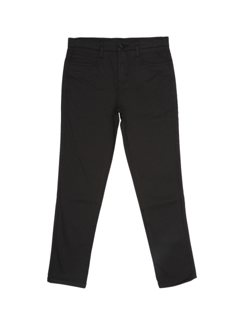 

Allen Solly Junior Boys Black Regular Fit Striped Regular Trousers