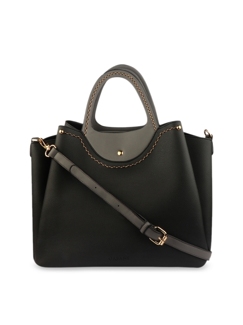 

URBANE Black & Grey Colourblocked Handheld Bag