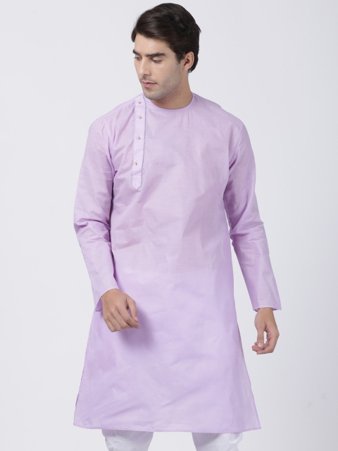 

VASTRAMAY Men Lavender Solid A-Line Kurta