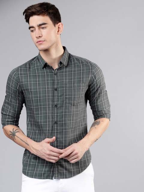 

Ecko Unltd Men Grey & White Slim Fit Checked Casual Shirt