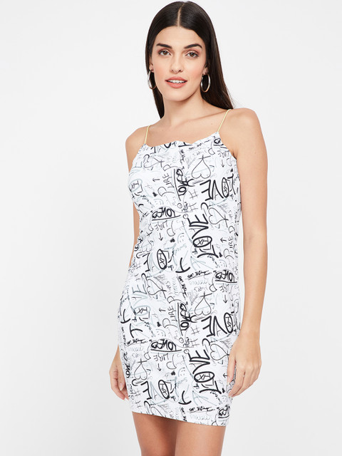 

Ginger by Lifestyle Women White Printed Sheath Dress