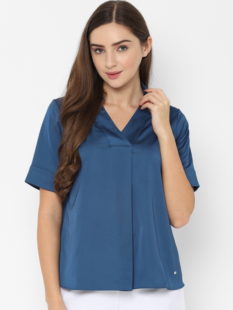 

Allen Solly Woman Blue Solid Top