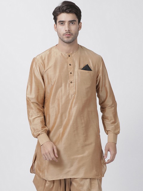 

VASTRAMAY Men Rose Gold Solid Straight Kurta