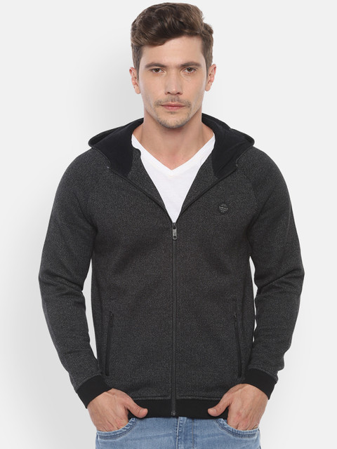 

Van Heusen Sport Men Black Solid Hooded Sweatshirt