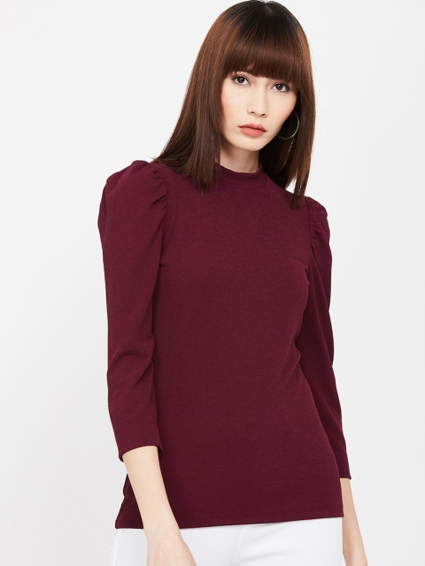 

CODE by Lifestyle Women Burgundy Solid Top