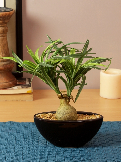

TAYHAA Green & Black Artificial Bonsai Plants With Pot