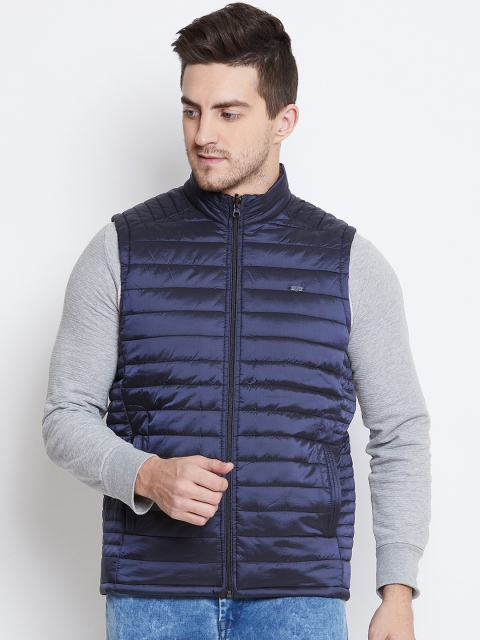 

Duke Men Navy Blue Solid Puffer Jacket