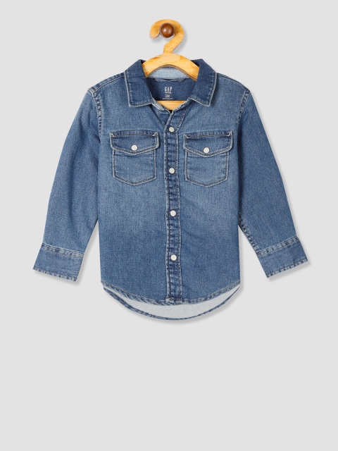 

GAP Boys Blue Regular Fit Faded Casual Shirt