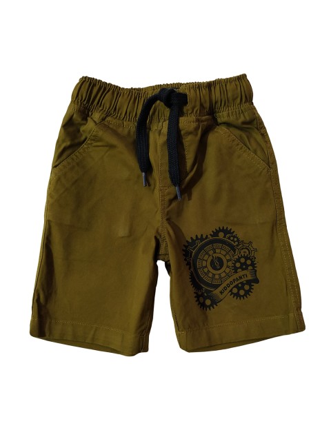 

KiddoPanti Boys Olive Green & Black Printed Regular Fit Regular Shorts