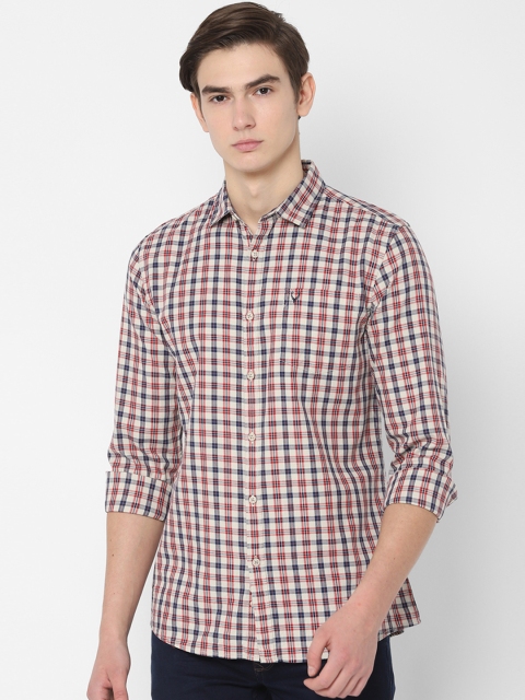 

Solly Jeans Co. Men Beige & Red Regular Fit Checked Casual Shirt