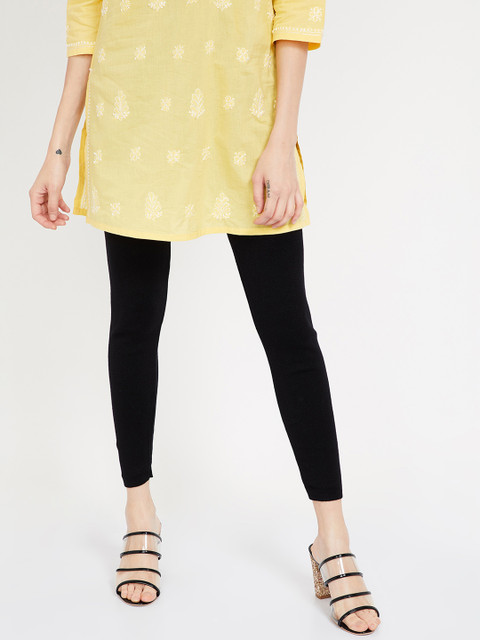

Melange by Lifestyle Women Black Solid Ankle-Length Legging