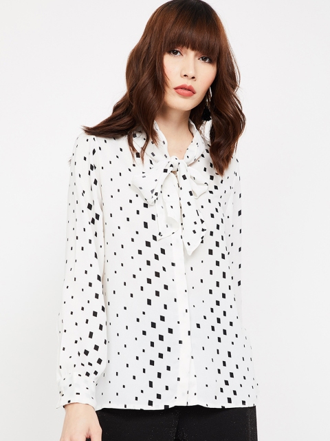 

CODE by Lifestyle Women White Printed Top