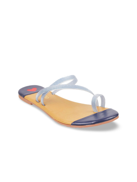 

Metro Women Blue Embellished One Toe Flats