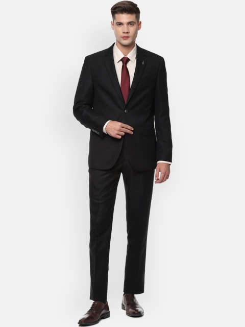 

Van Heusen Men Black Solid Single-Breasted Slim-Fit Suit