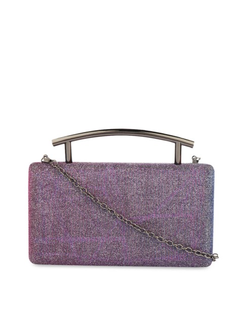 

URBANE Purple Solid Box Clutches