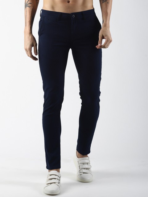 

Blue Saint Men Navy Blue Slim Fit Solid Chinos