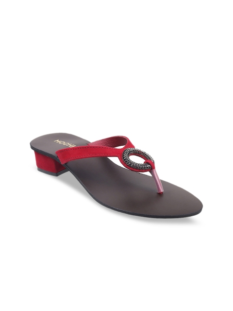 

Mochi Women Red & Black Solid Embellished Heels