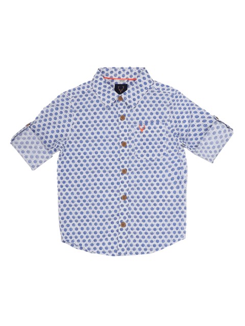 

Allen Solly Junior Boys Blue Regular Fit Printed Casual Shirt