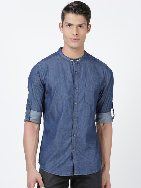 

Llak Jeans Men Blue Slim Fit Solid Casual Shirt