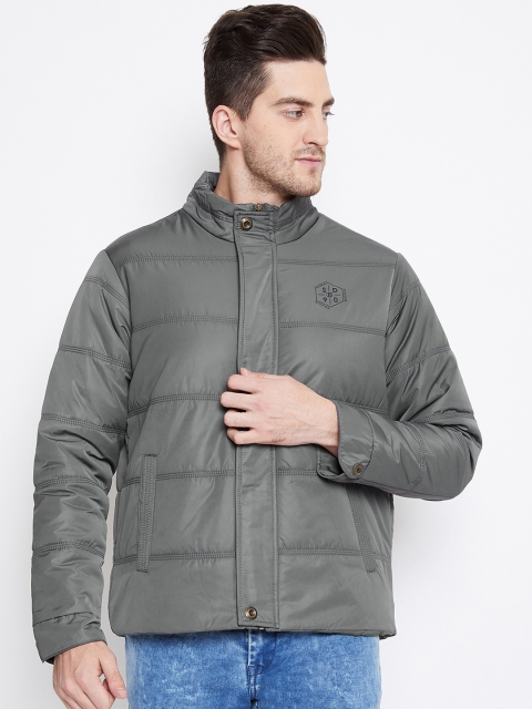 

Duke Men Grey Solid Padded Jacket