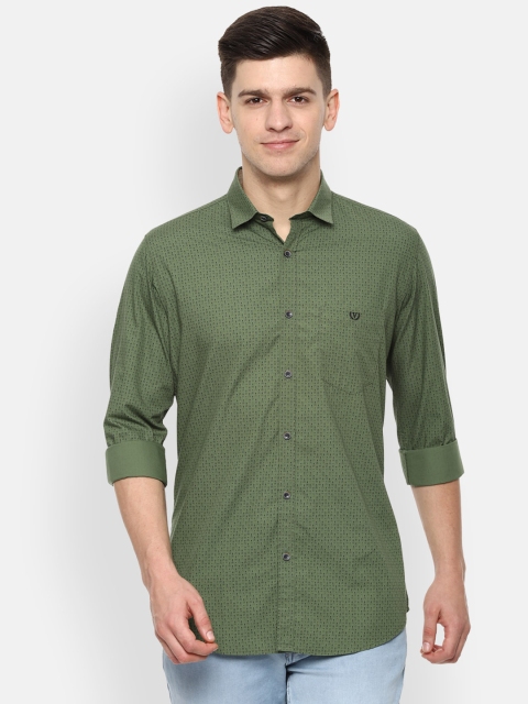 

Van Heusen Sport Men Green Slim Fit Printed Casual Shirt