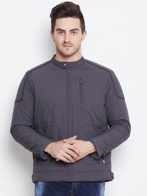 

Duke Men Charcoal Grey Solid Jacket