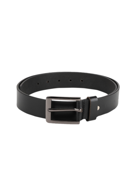 

Peter England Men Black Textured Leather Belt