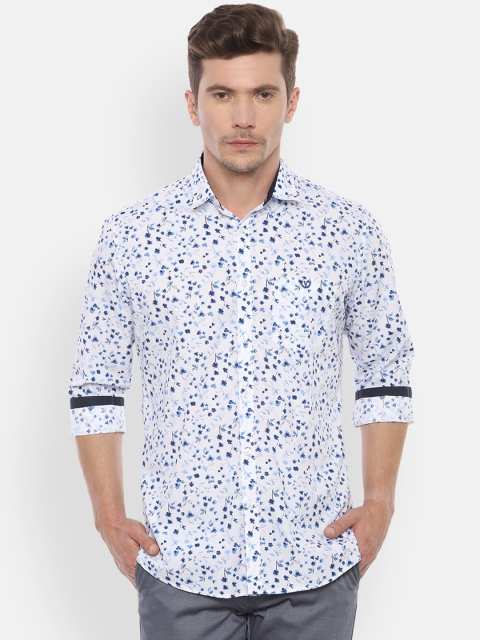 

Van Heusen Sport Men White & Blue Slim Fit Printed Casual Shirt
