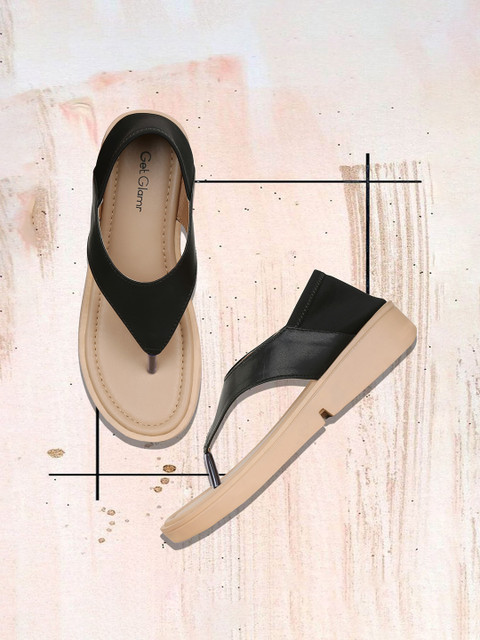 

Get Glamr Women Black Solid Open Toe Flats