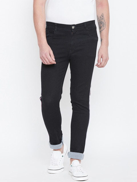

CHROME & CORAL Men Black Regular Fit Mid-Rise Clean Look Jeans
