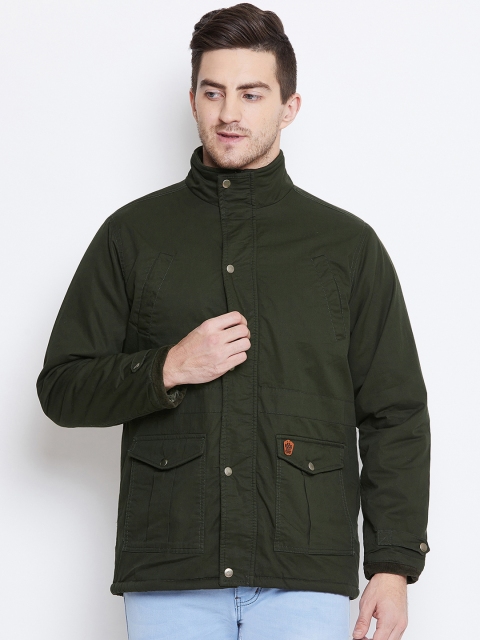 

Duke Men Green Solid Padded Jacket