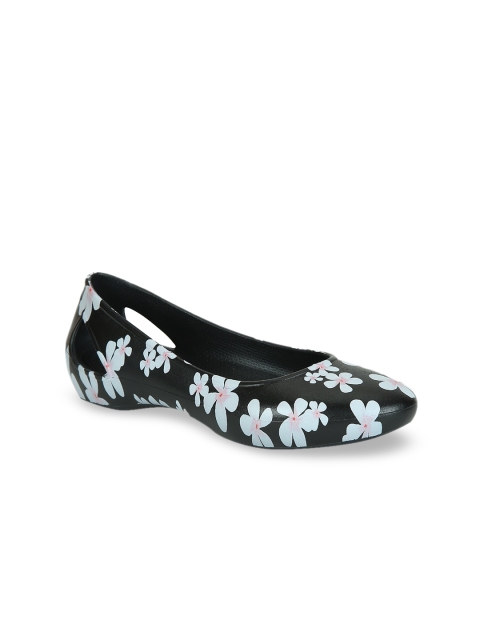 

Crocs Women Black & White Printed Ballerinas