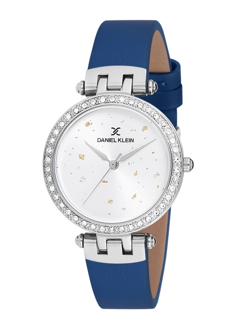 

Daniel Klein Women Silver-Toned & Blue Leather Analogue Watch DK12199-7